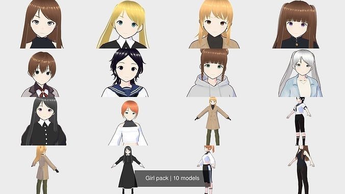 Girl pack 3D Model Collection