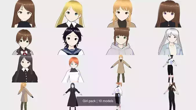 Girl pack 3D Model Collection