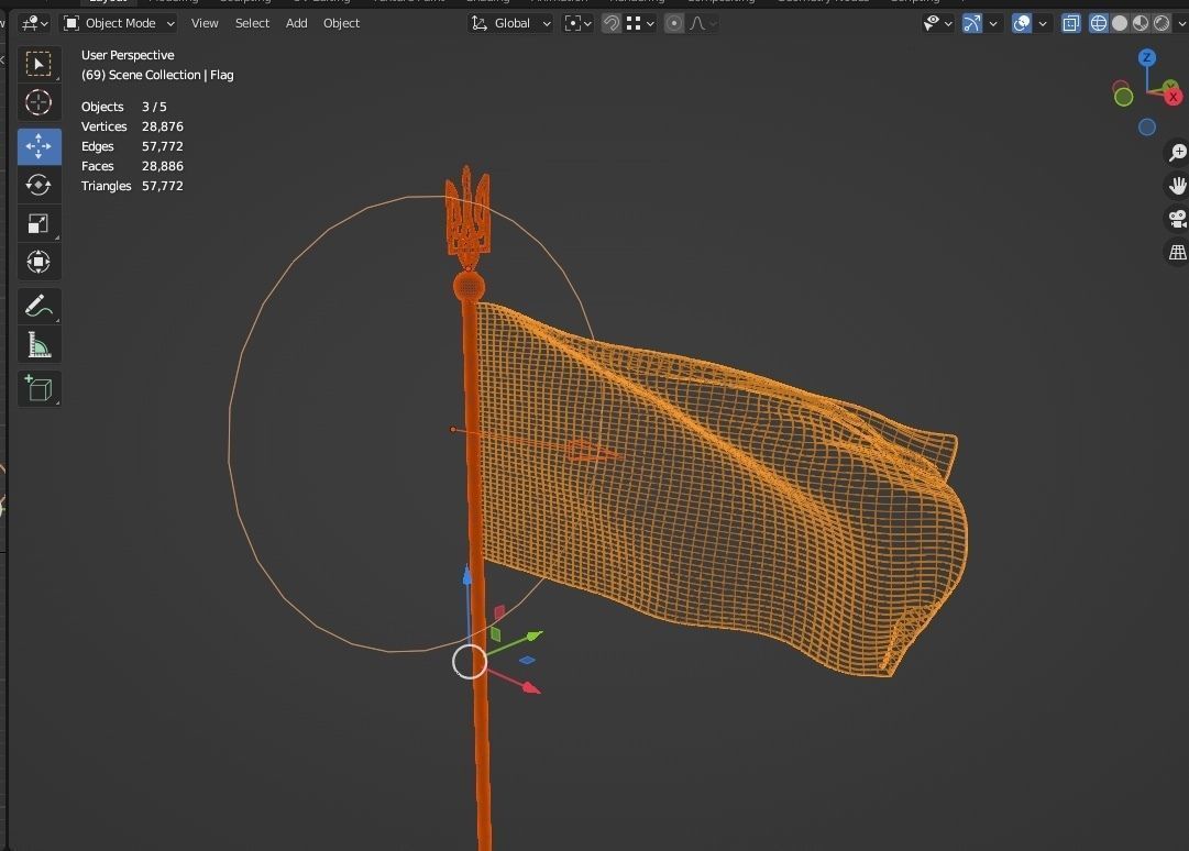 Flag of Ukraine Free 3D model_4