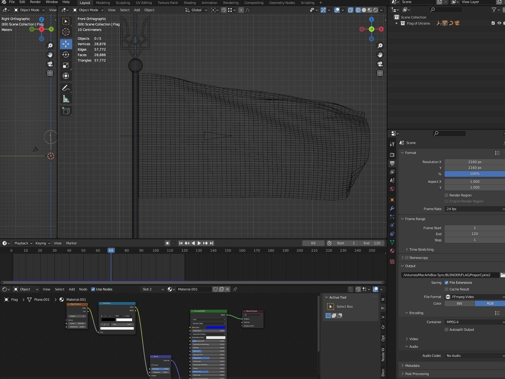 Flag of Ukraine Free 3D model_3