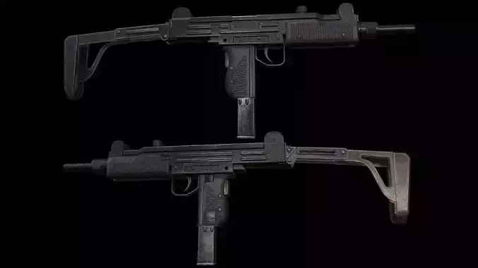 UZI SMG Machine Pistol Low-poly 3D model