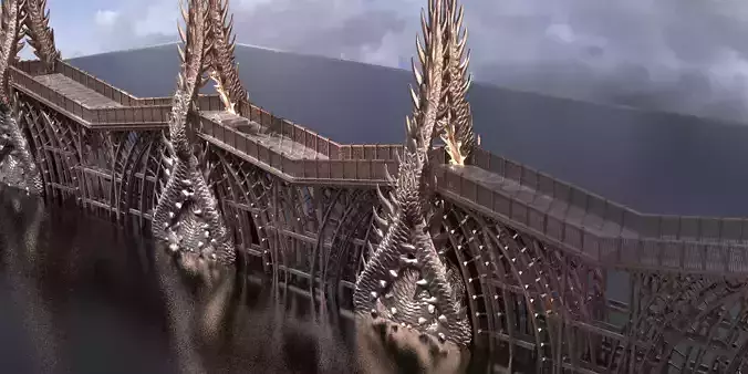 Dragon Ornate bridge 3D model