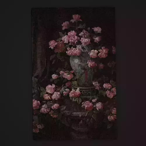 Medieval Pink Flower Tapestry Low-poly 3D model