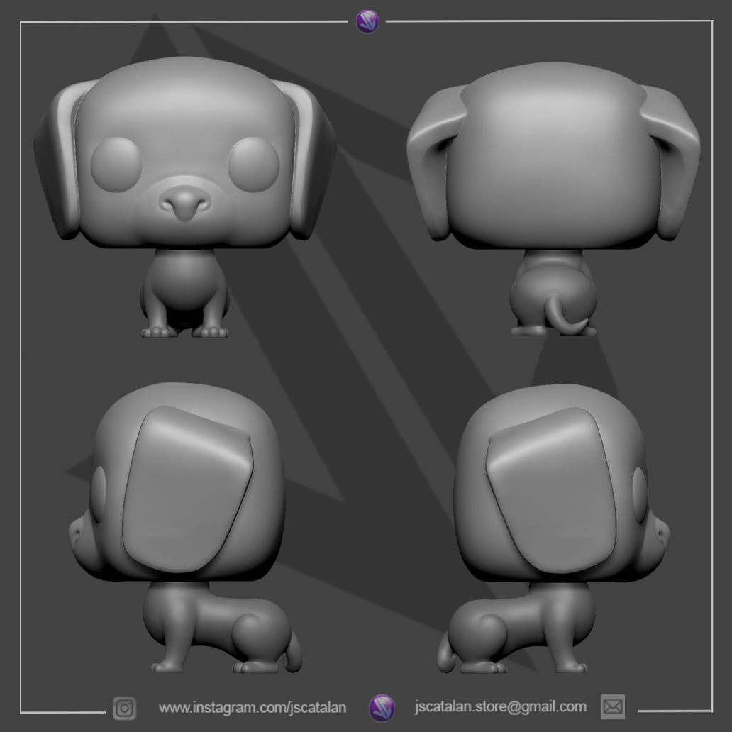 Funko Pop Dog V1 3D print model_2