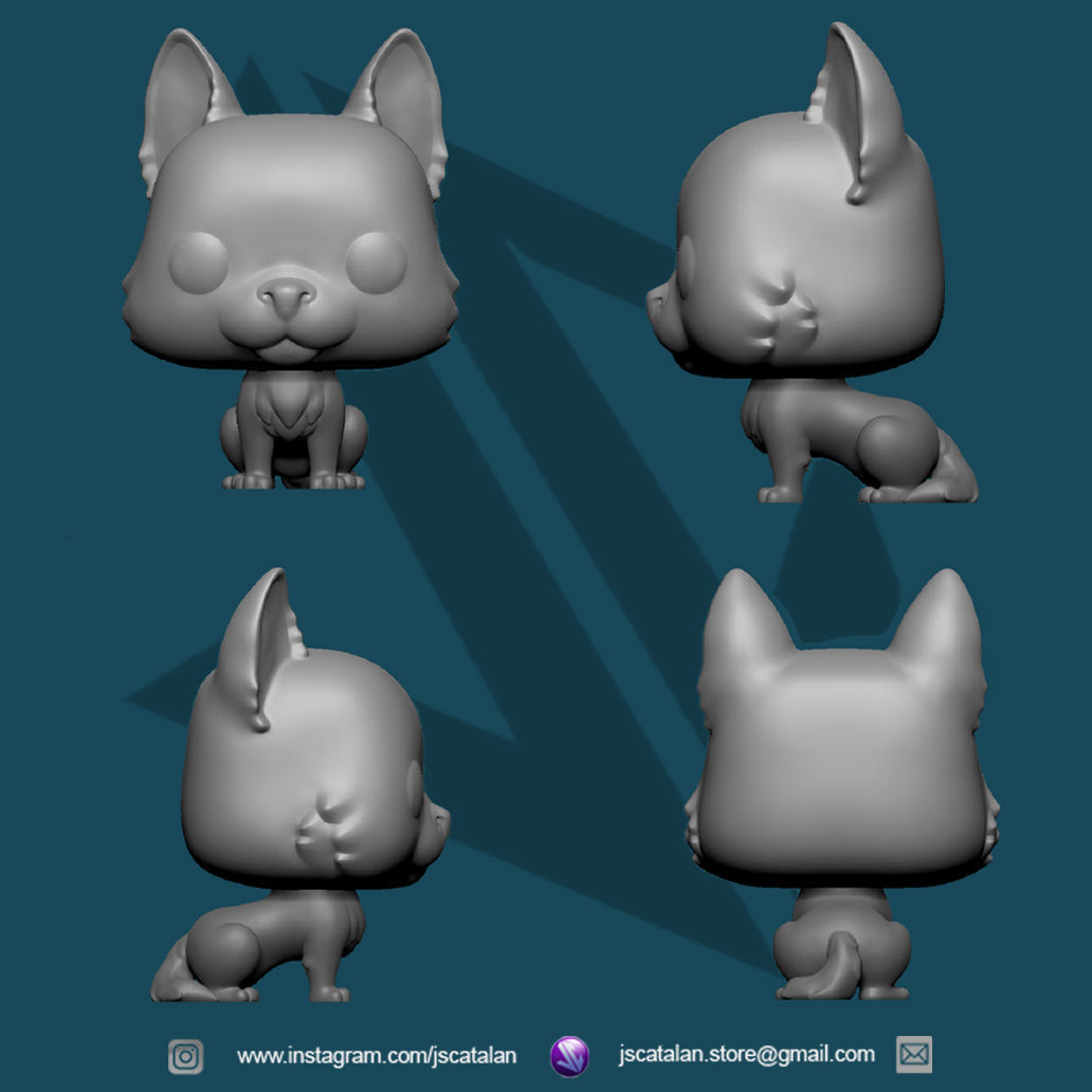 Funko Pop Dog V3 3D print model_3