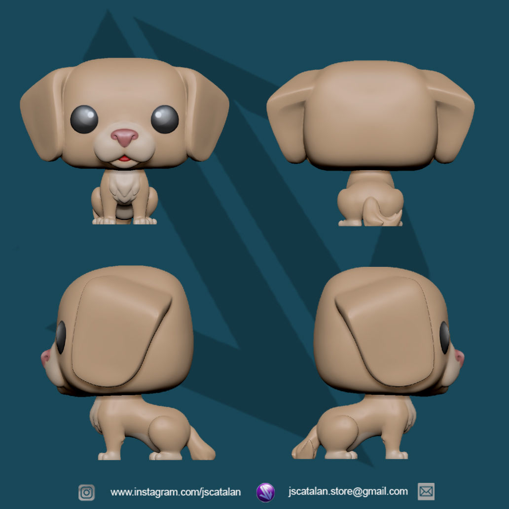 Funko Pop Dog V4 3D print model_2