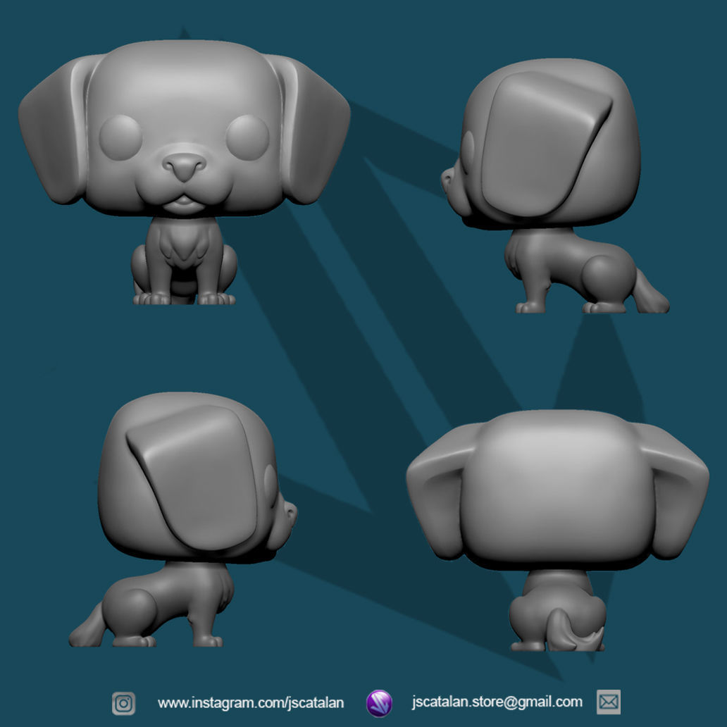 Funko Pop Dog V4 3D print model_4