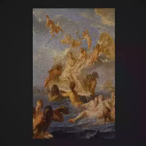 Medieval Classic Ocean Scene Tapestry Low-poly 3D model