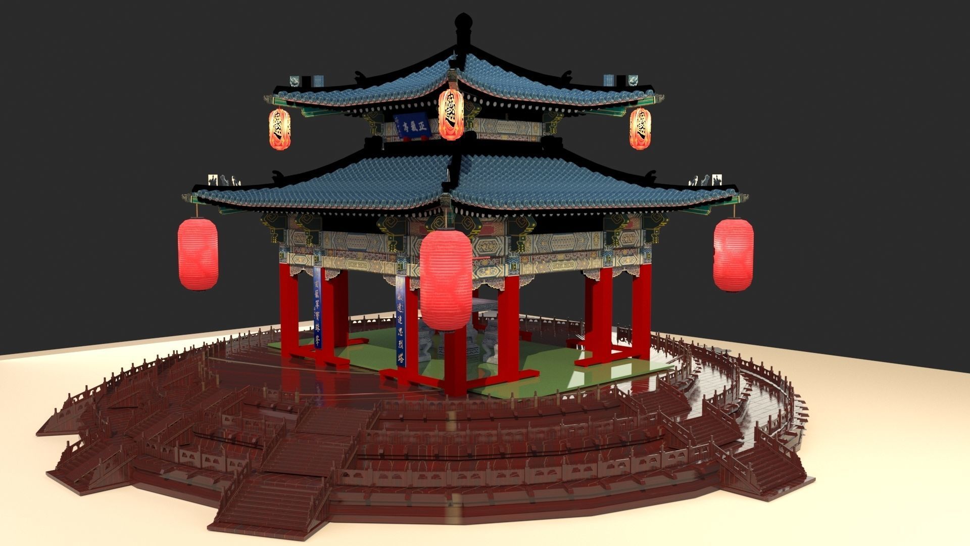Chinese pavilion 3D model_1