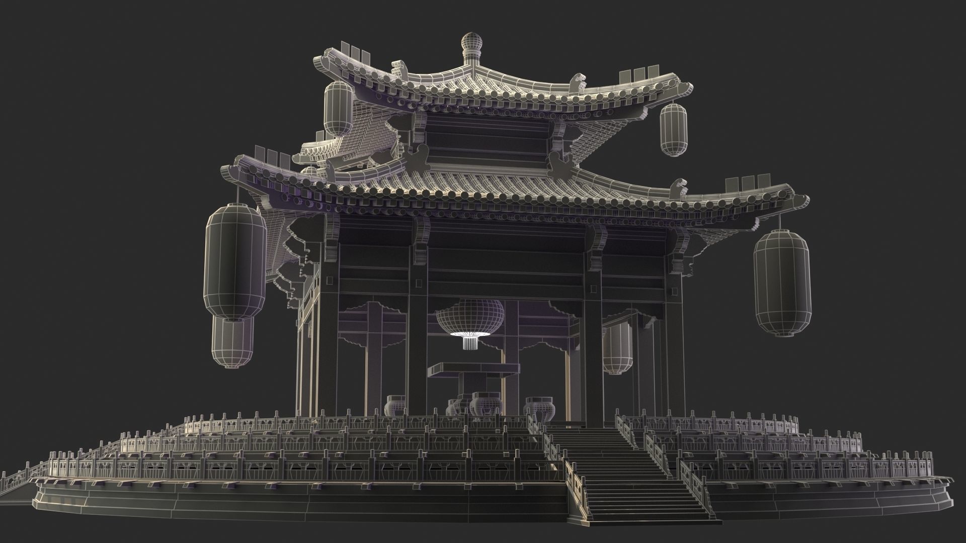 Chinese pavilion 3D model_7
