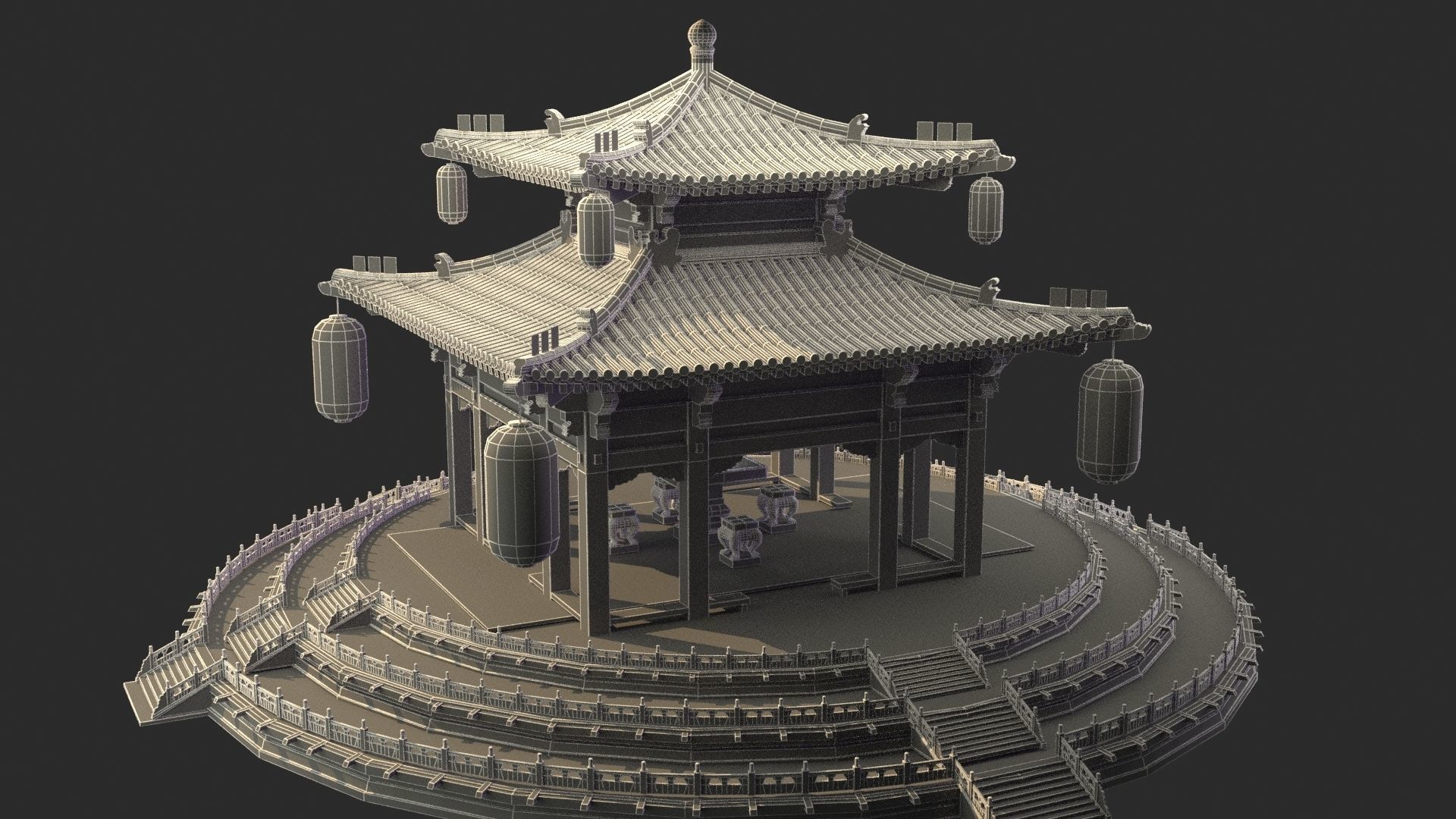 Chinese pavilion 3D model_6
