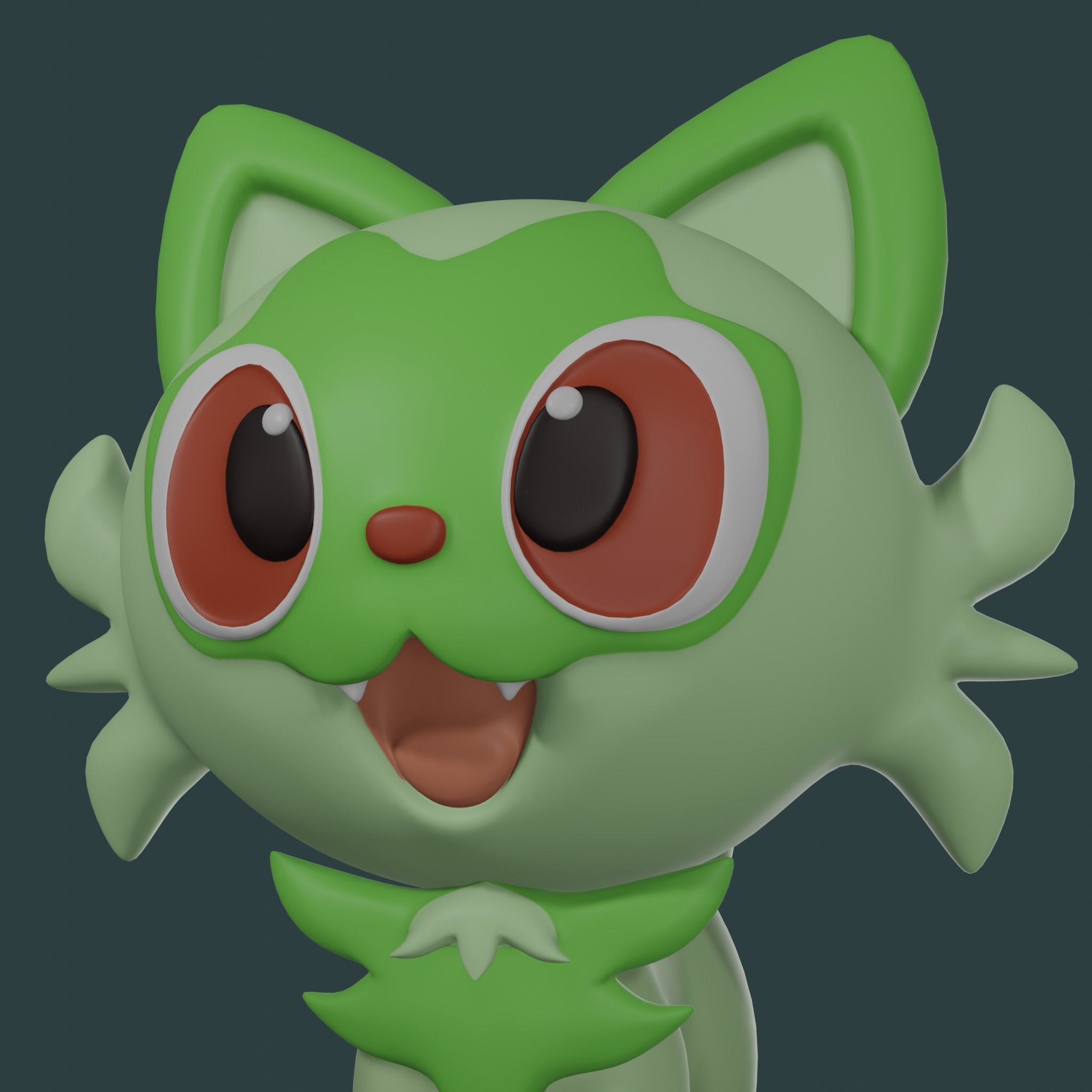 SPRIGATITO POKEMON 3D print model_2