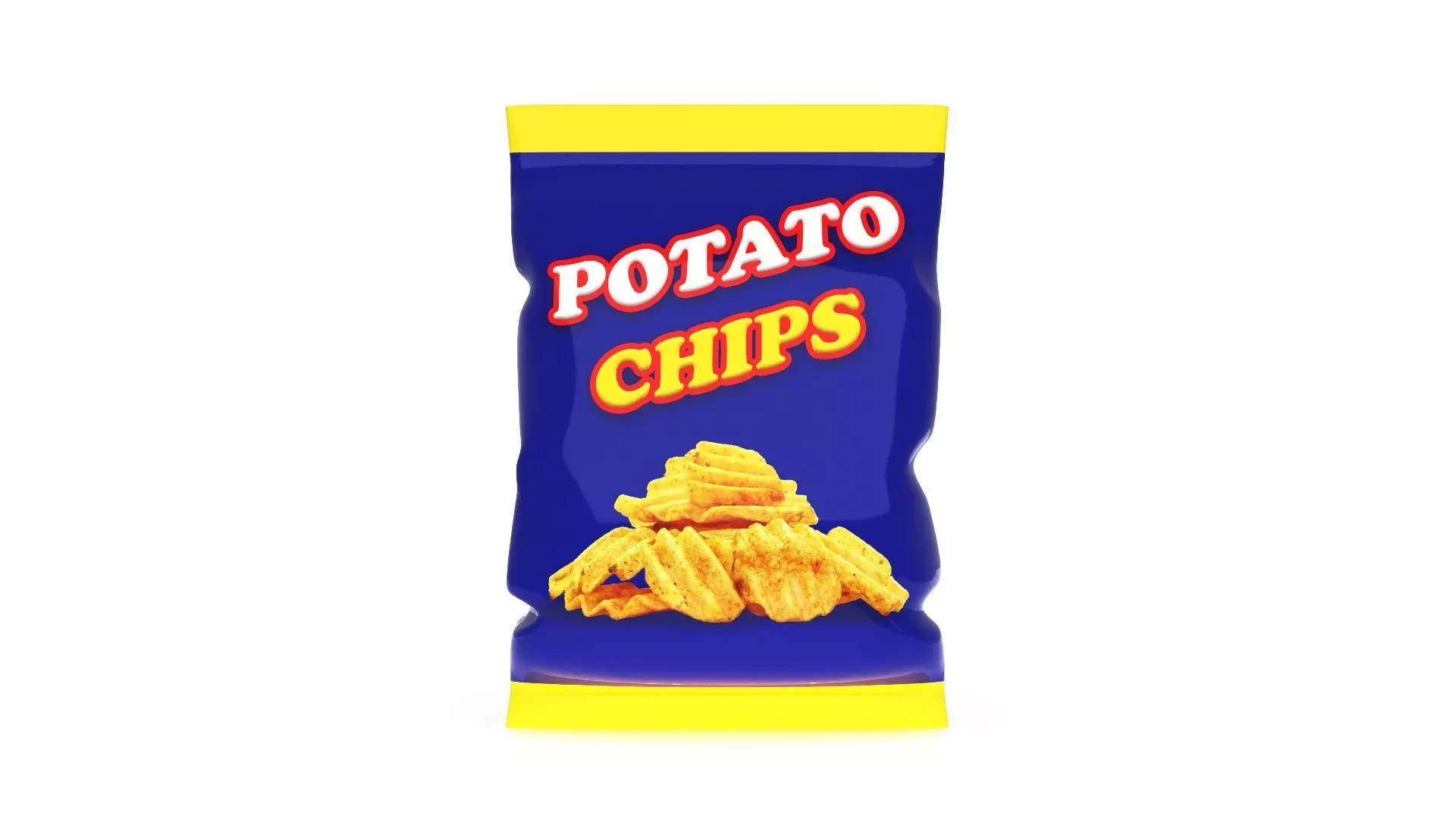 Potato Chip Packet Pack packaging 3D model_0