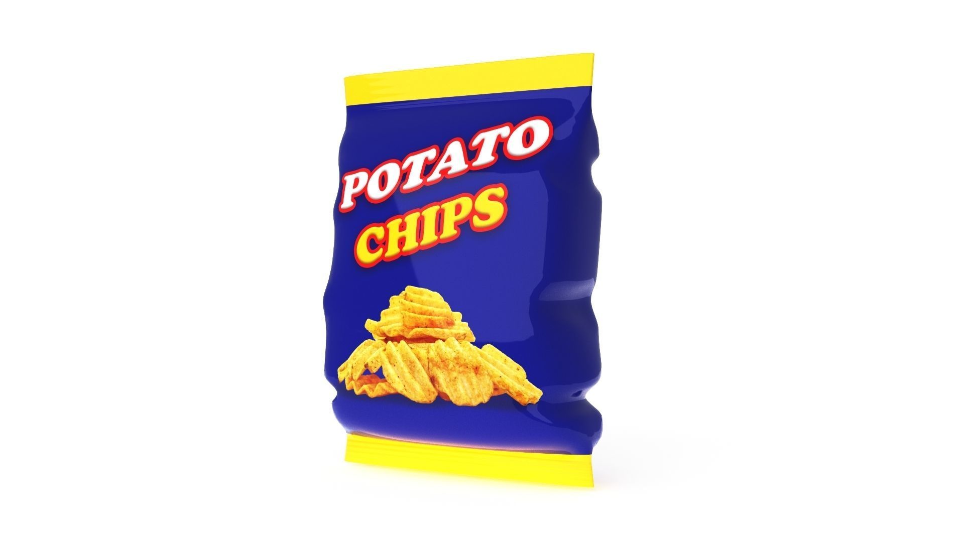 Potato Chip Packet Pack packaging 3D model_1