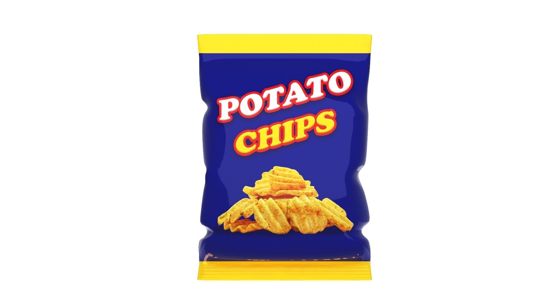 Potato Chip Packet Pack packaging 3D model_2