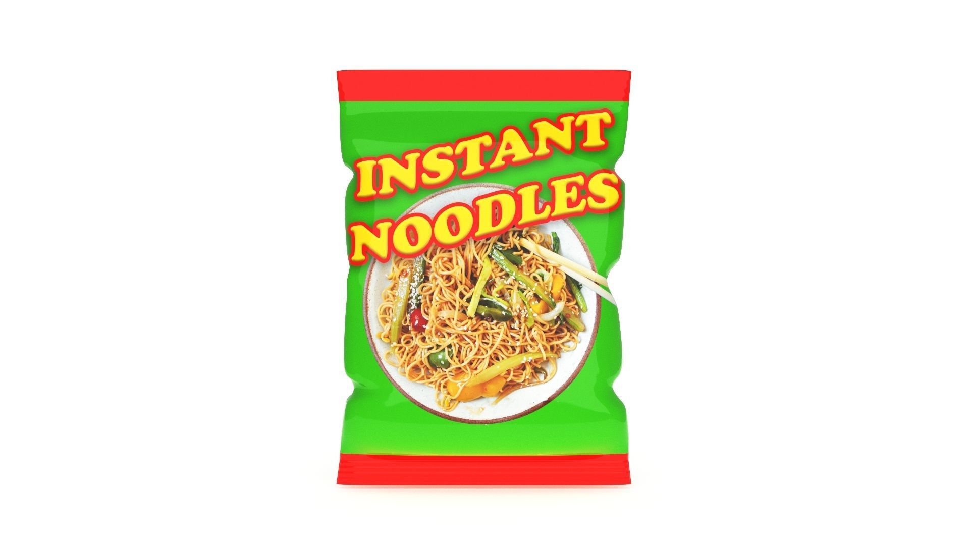 Instant Noodle Packet Food Pack Packaging 3D model_2