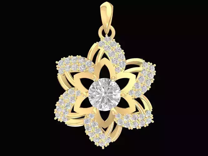 Floral Twist Diamond Pendant Jewelry Design 3166