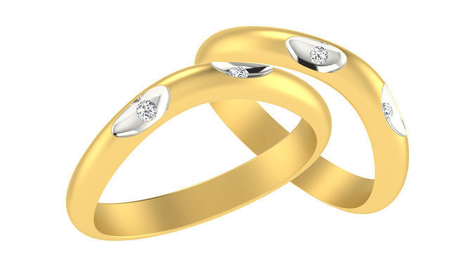 Weddding bands couple promise rings  3D print model