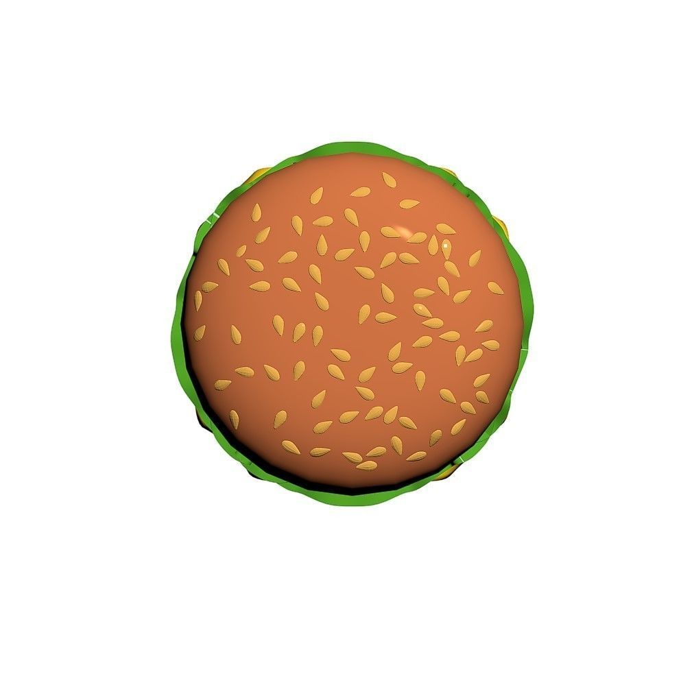 Cartoon Style Hamburger 3D model_2