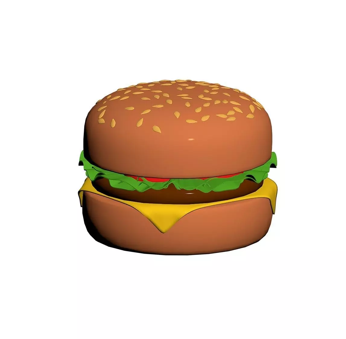 Cartoon Style Hamburger 3D model_0