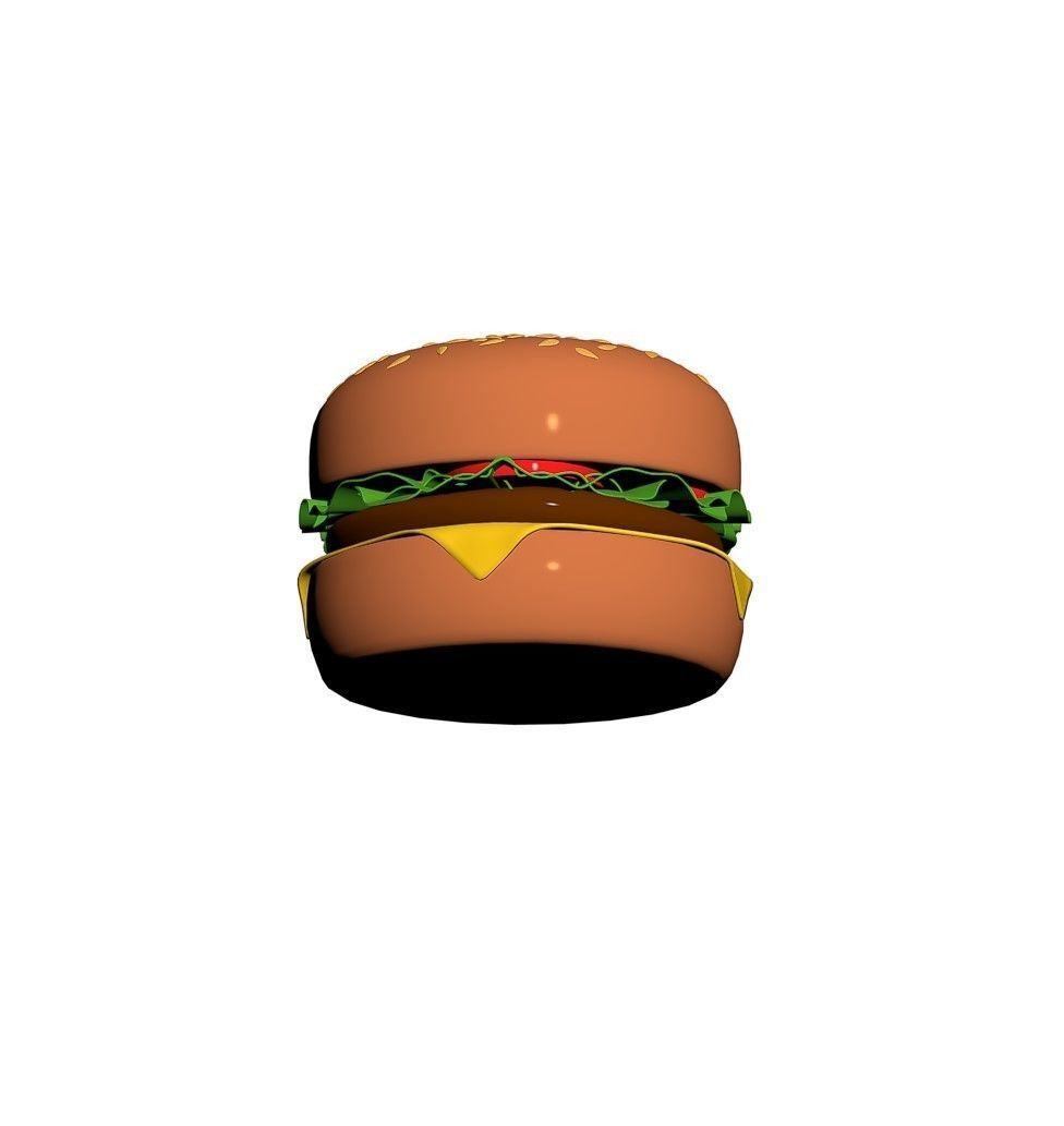 Cartoon Style Hamburger 3D model_4