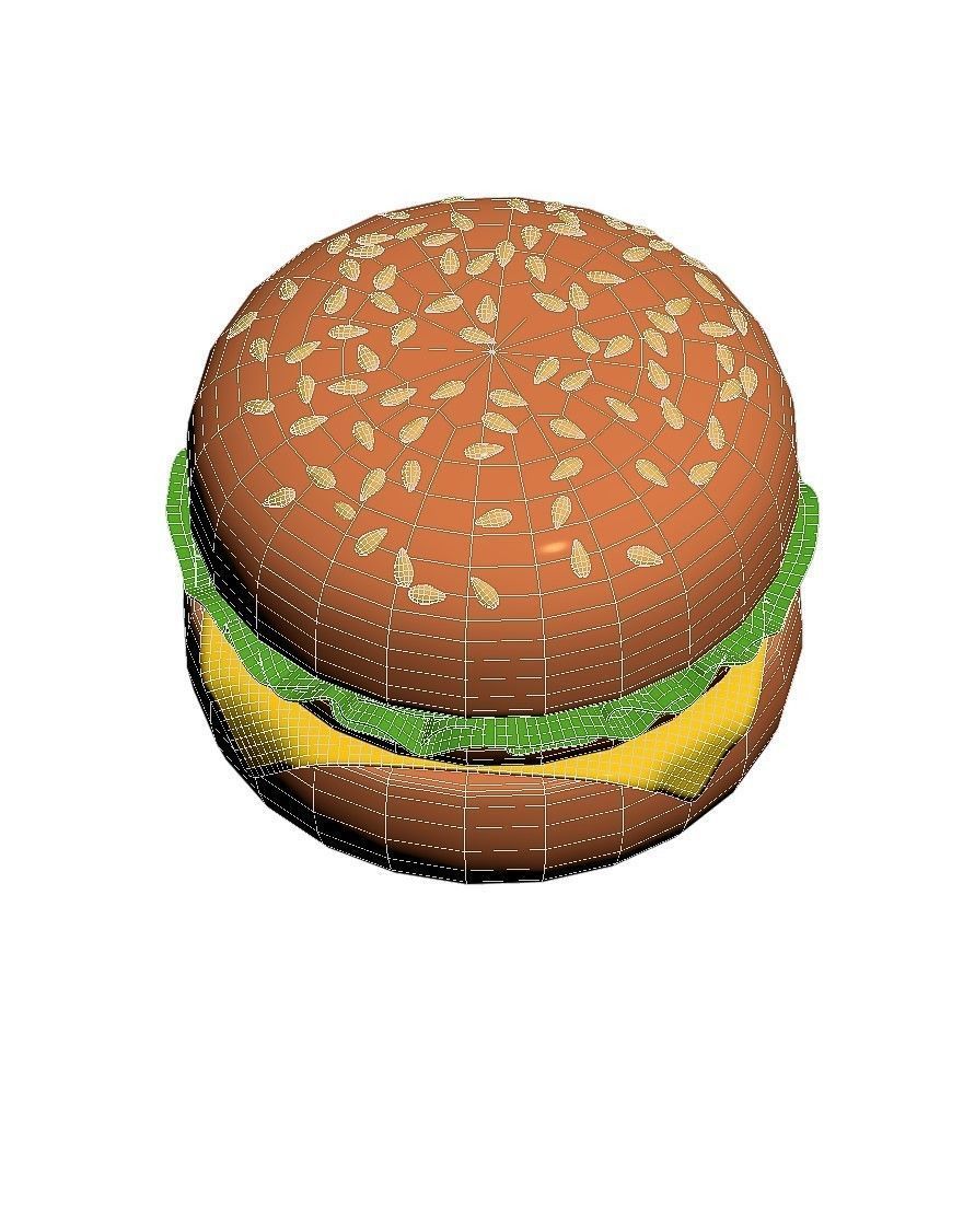 Cartoon Style Hamburger 3D model_6