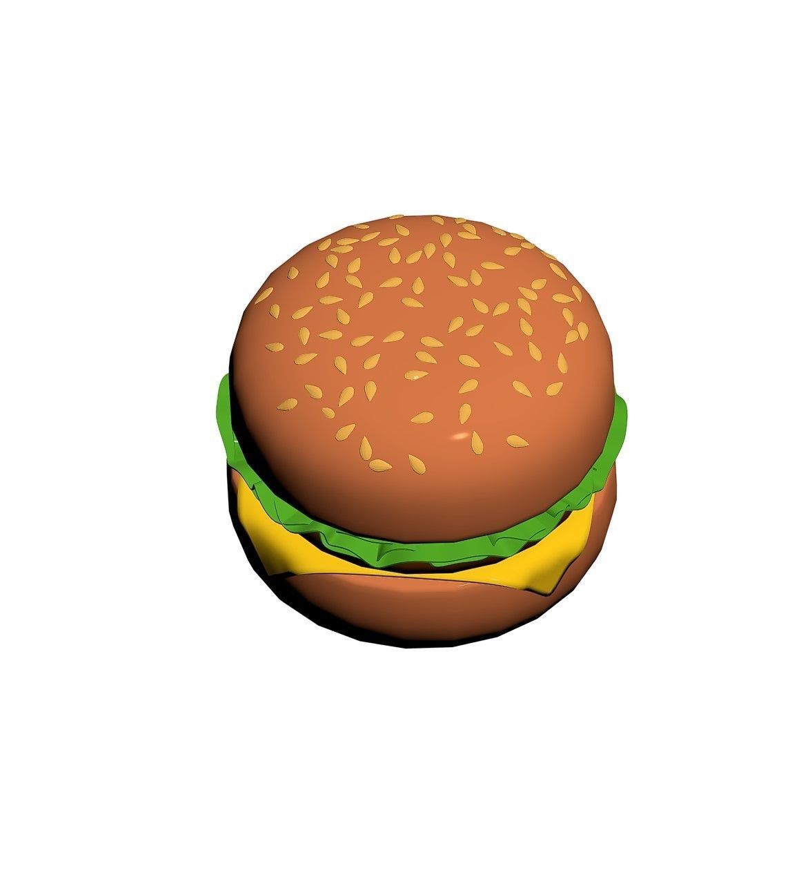 Cartoon Style Hamburger 3D model_5