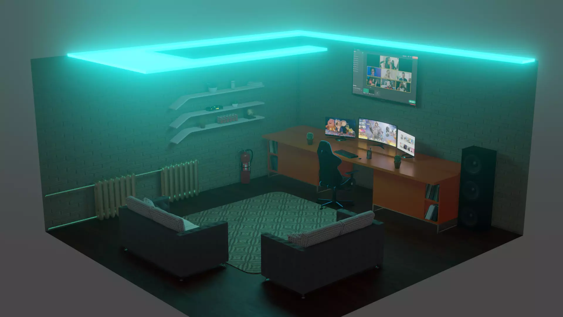 gameroom example 3D model