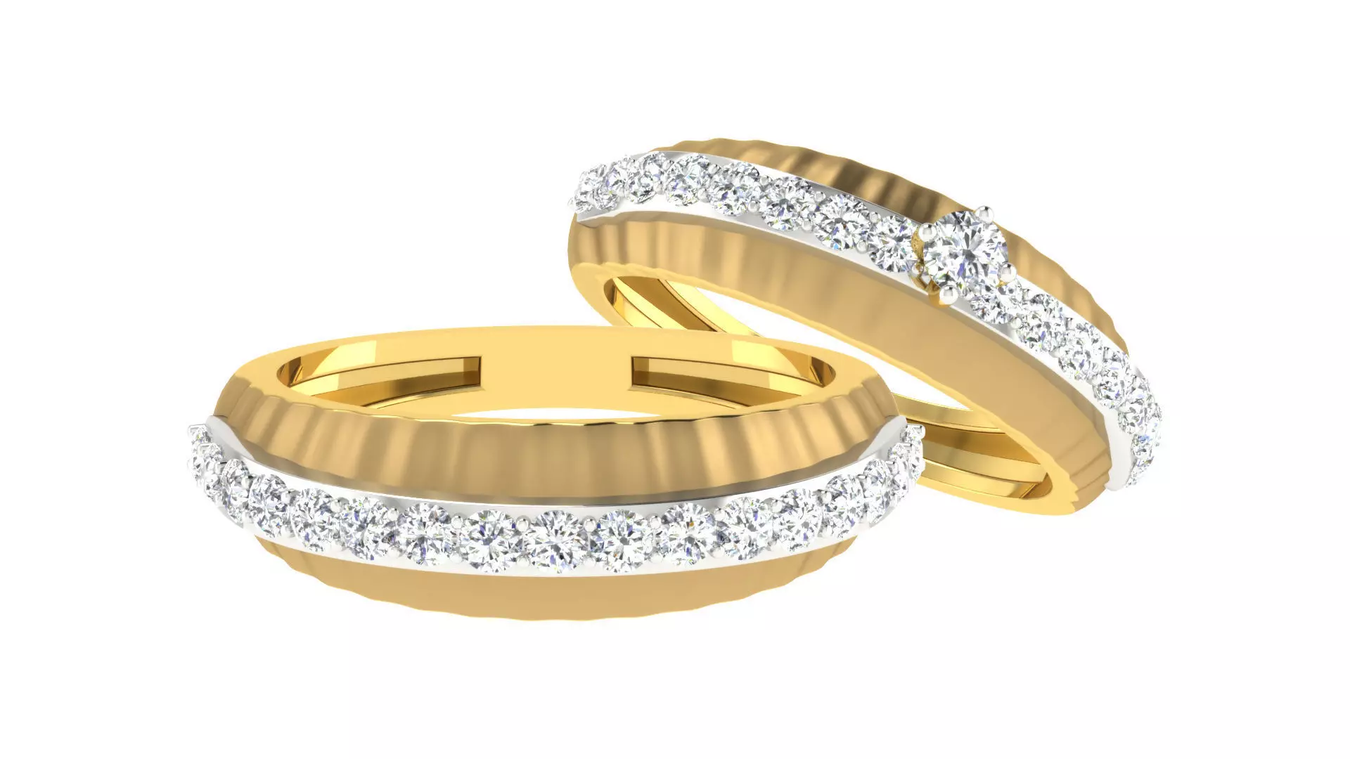 Couple Band Ring 3dm stl render 3D print model_0