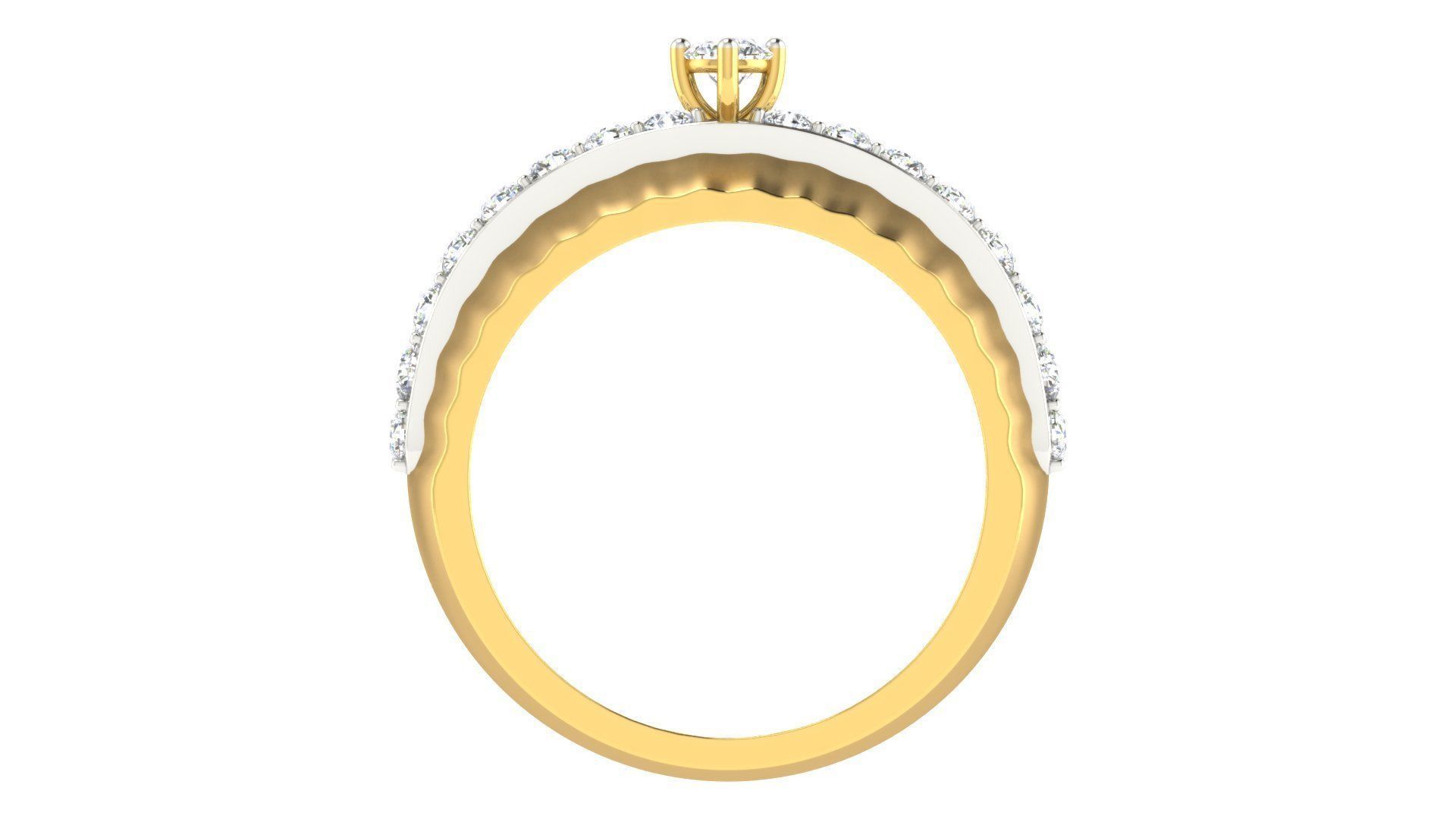 Couple Band Ring 3dm stl render 3D print model_3