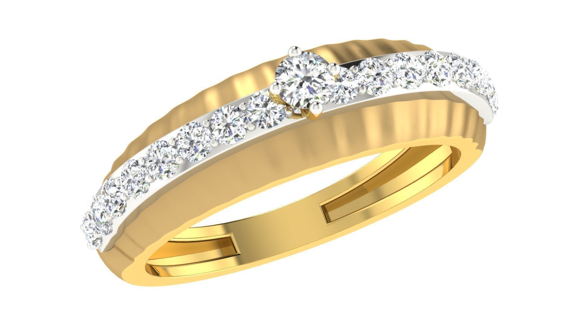 Couple Band Ring 3dm stl render 3D print model_2