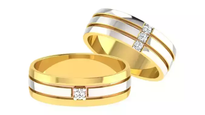 Couple Band Ring 3D print model 3D print model