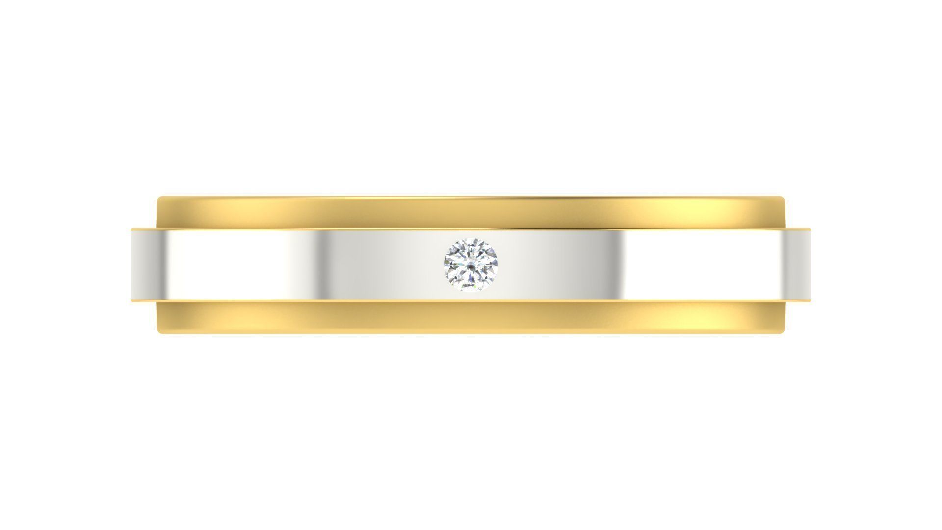 Valentine Solitaire Couple Band Ring  3D print model_9