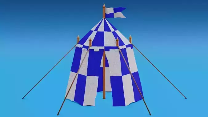 Medieval Pavilion Tent Low-poly 3D model
