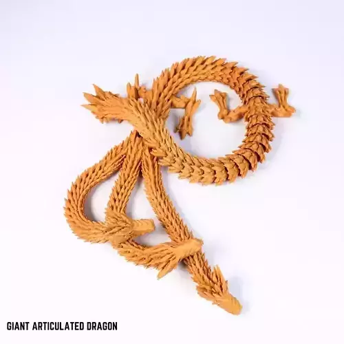 GIANT ARTICULATED DRAGON WITH 3 HEADS FLEXI CHUNKY DRAGON 3D print model