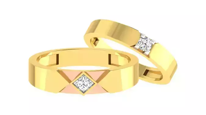  Couple Band Ring 3dm stl render detail  3D print model