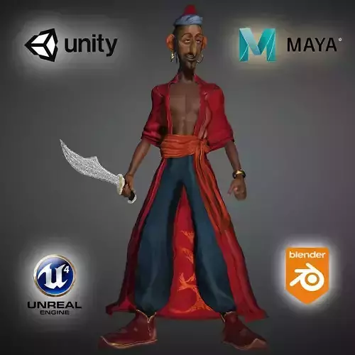 arabian night High quality character full Rigged and Animated
