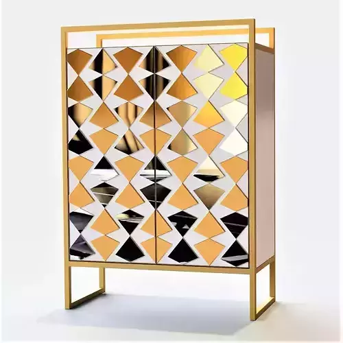 Mirror Brass Cabinet