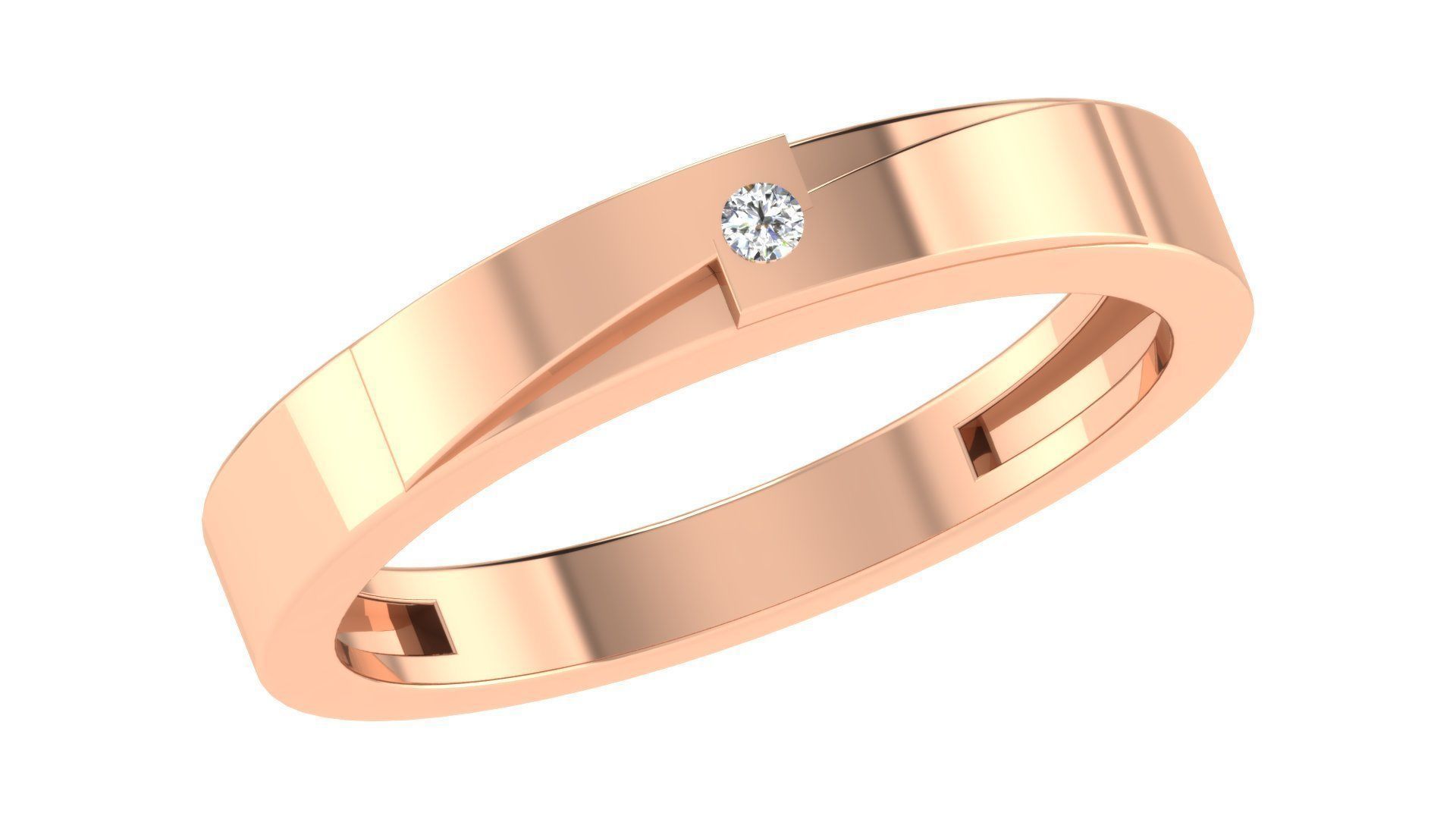Couple Band Ring  3D print model_2