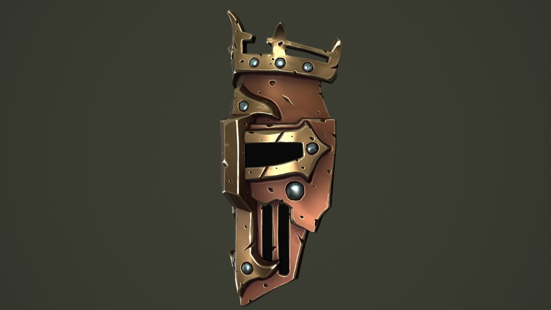 Knight mask Low-poly 3D model_18