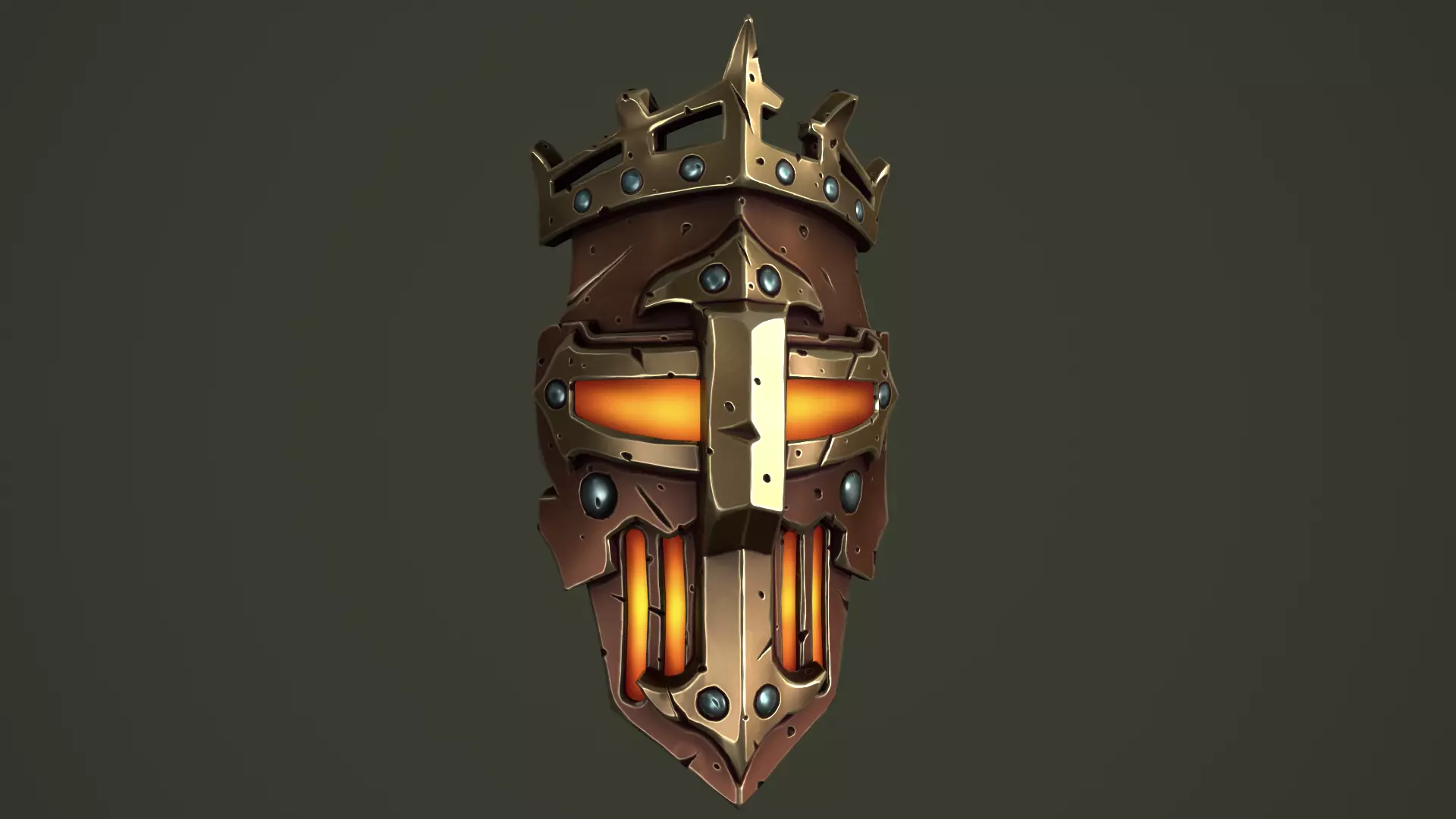 Knight mask Low-poly 3D model_0