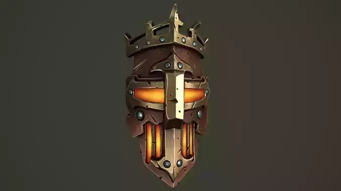 Knight mask Low-poly 3D model Knight mask Low-poly 3D model
