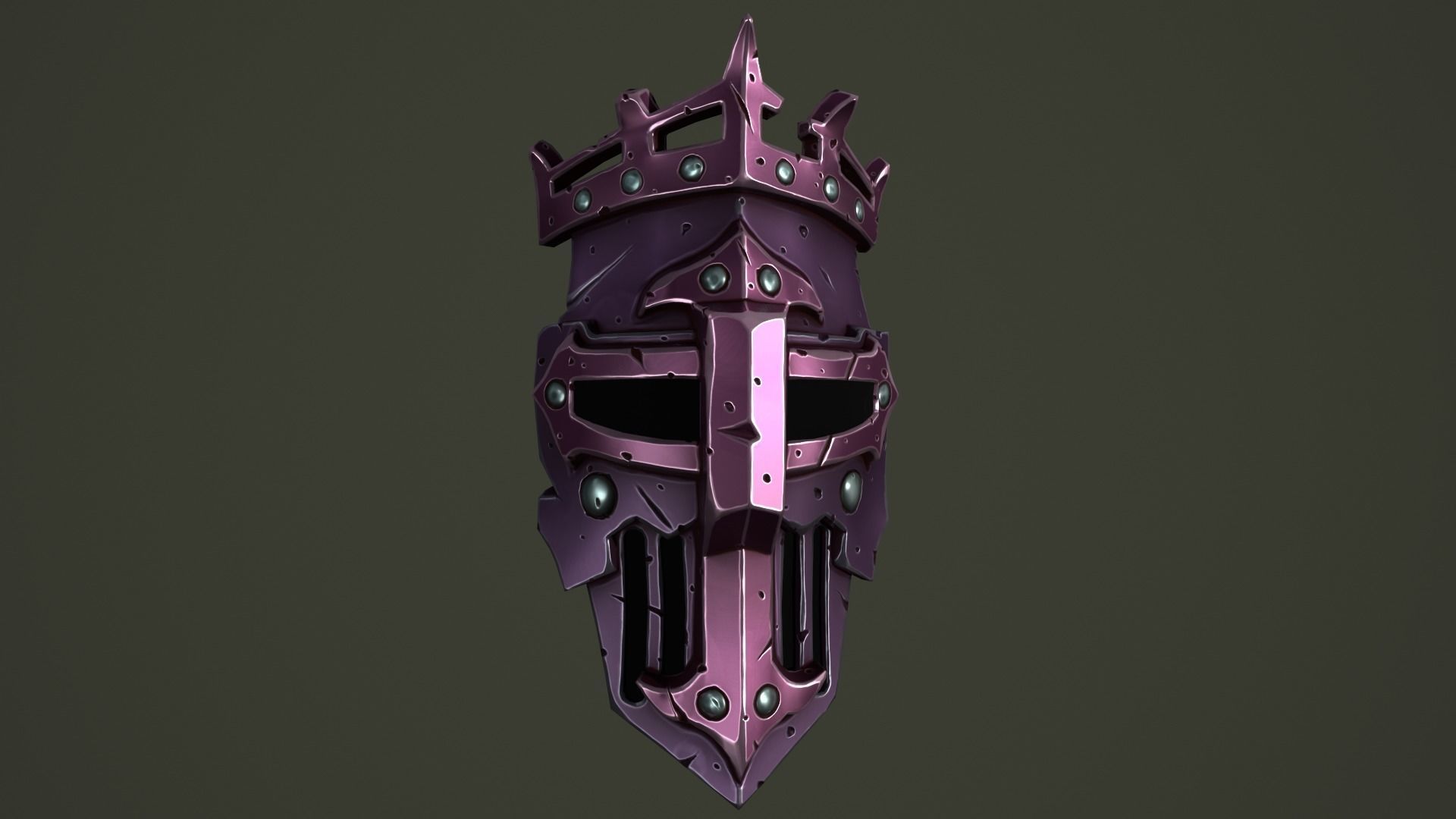 Knight mask Low-poly 3D model_13
