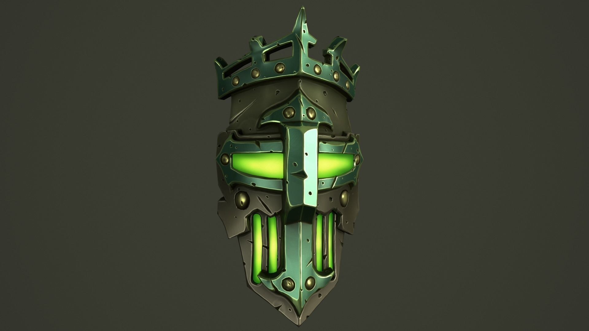 Knight mask Low-poly 3D model_8