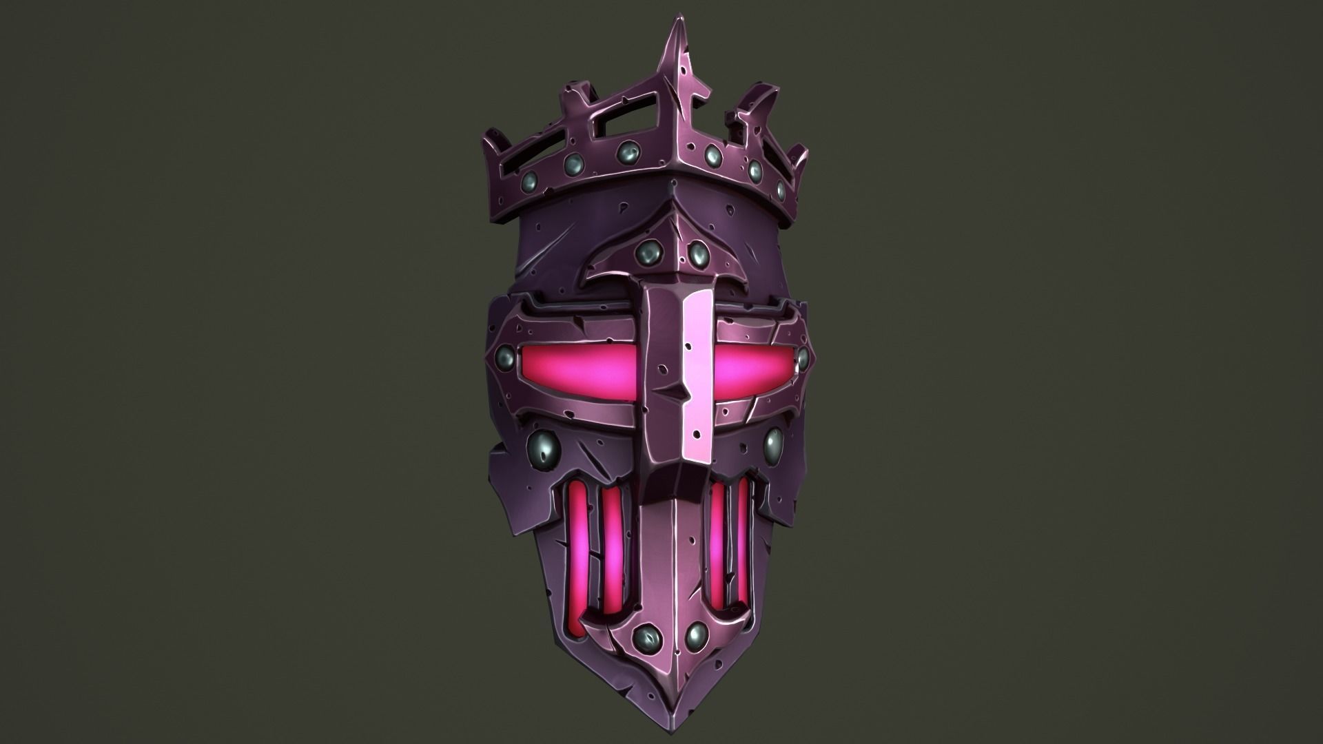 Knight mask Low-poly 3D model_14