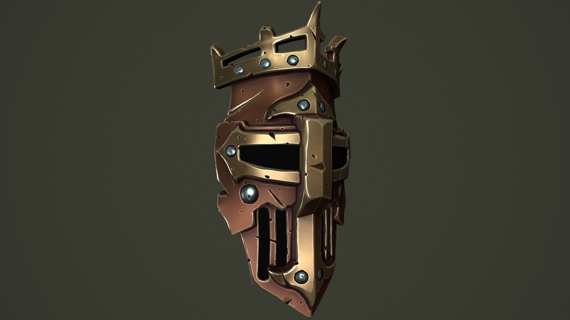 Knight mask Low-poly 3D model_17