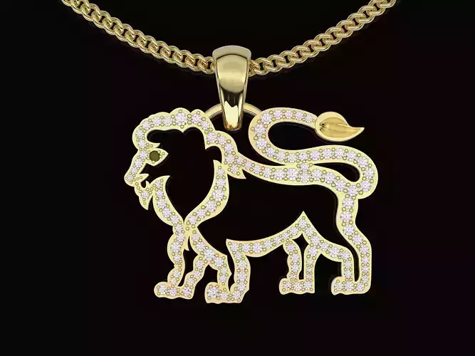 Lion pendant gold printable jewelry 3D model