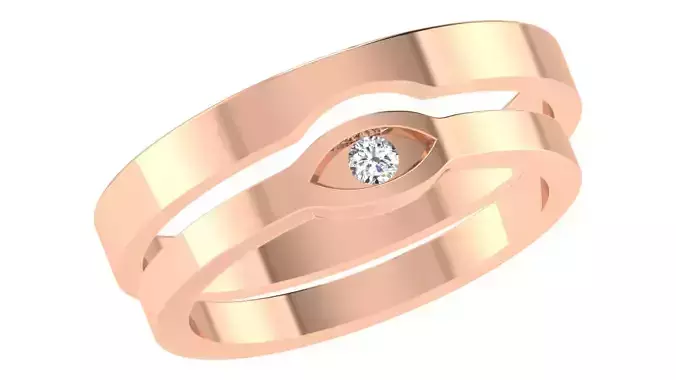 Couple Band Ring 3dm stl render detail  3D print model