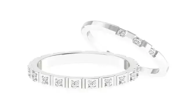 Princess Couple Band Ring 3dm stl render 