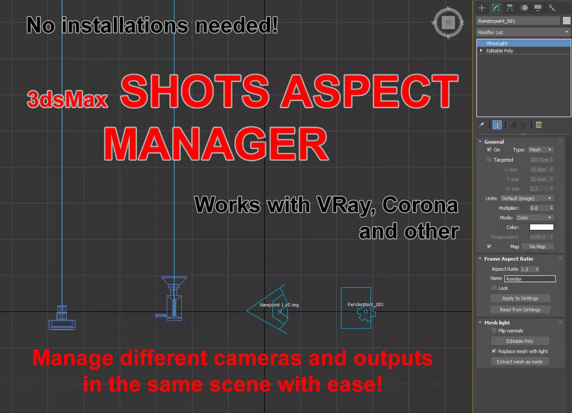 3dsMax Shots Aspect Manager 3D model